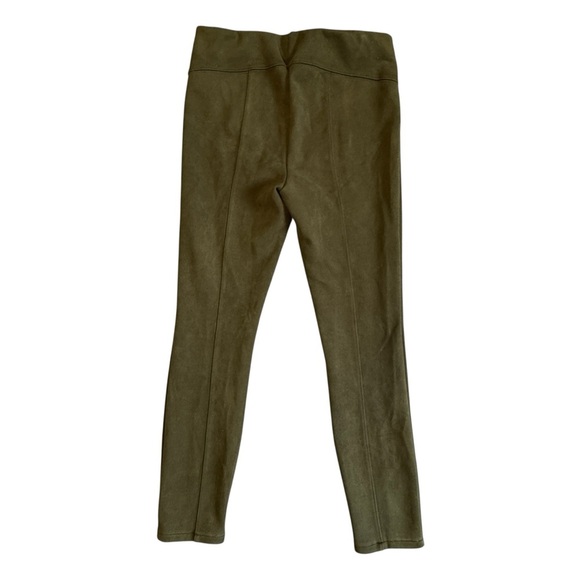 Anthropologie Olive Faux Suede Zip Split Hem Cropped Legging Pants Size 28 #1685 - Picture 4 of 6